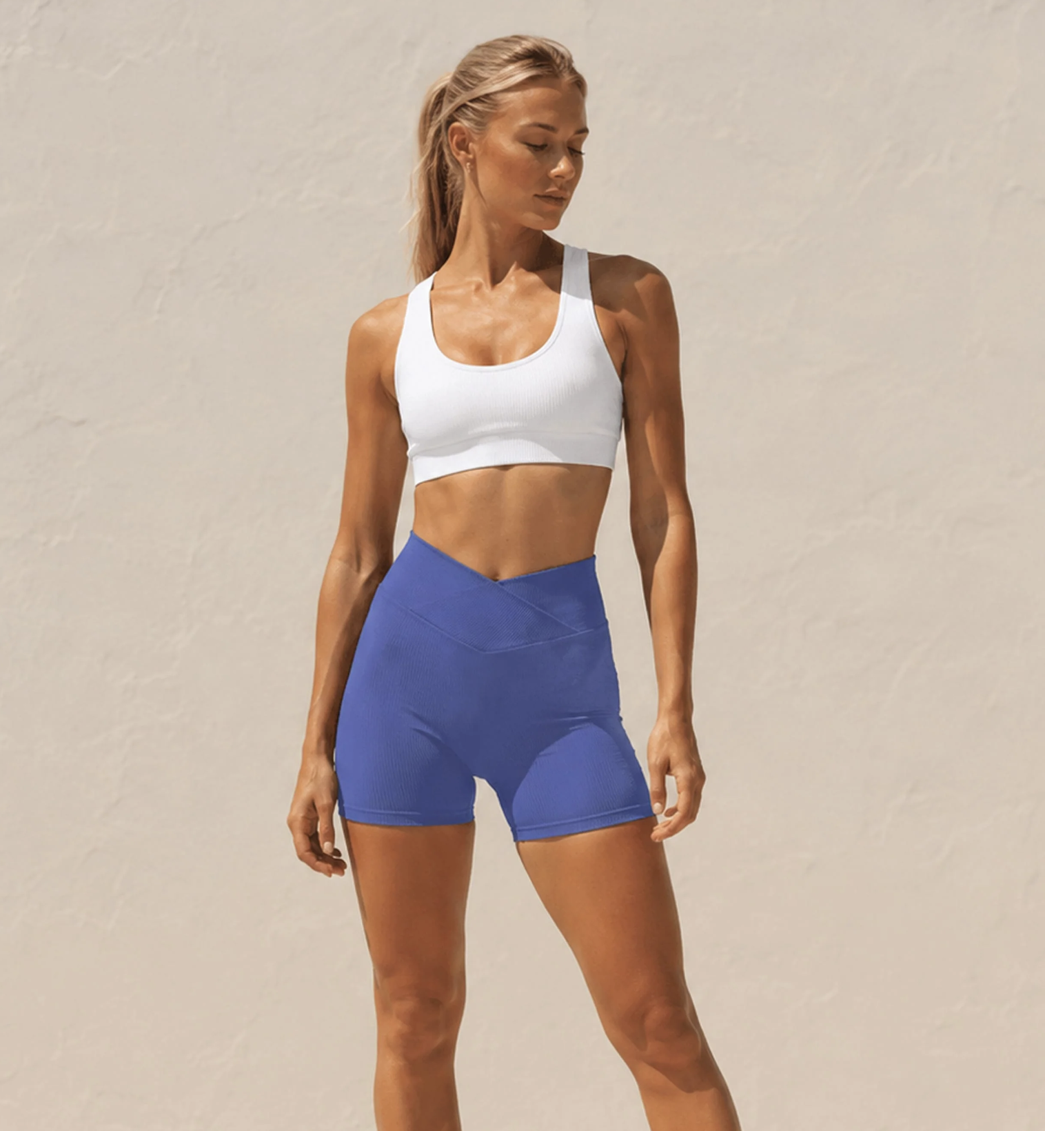 Lezat GOTS Certified Organic Cotton blue biker shorts